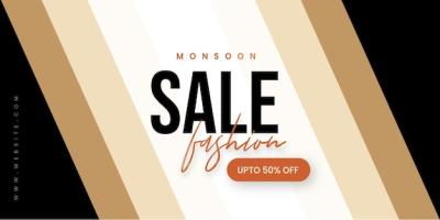 Abstract Fashion Monsoon Sale Banner Offering Discount – Free Download