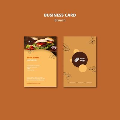 Business Card Template for Brunch – Download Free Stock Photo