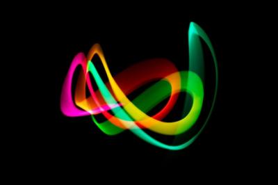 Abstract Light Painting in the Dark – Download Free Stock Photo