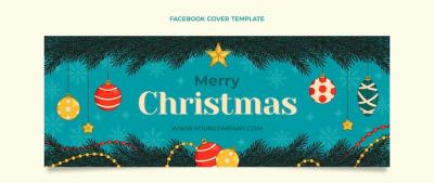 Hand Drawn Christmas Social Media Cover Template – Free Download