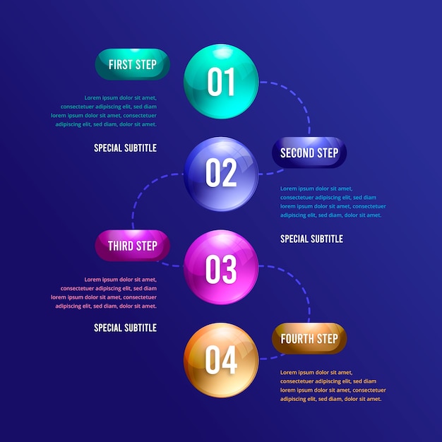 3D Glossy Business Infographic – Free Download