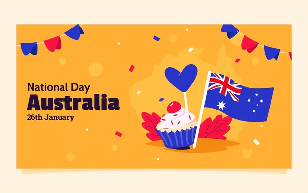 Australian National Day Flat Social Media Post Template – Free Download