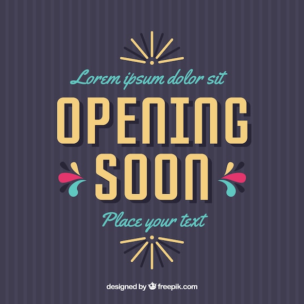 Flat Style Opening Soon Background – Free Download