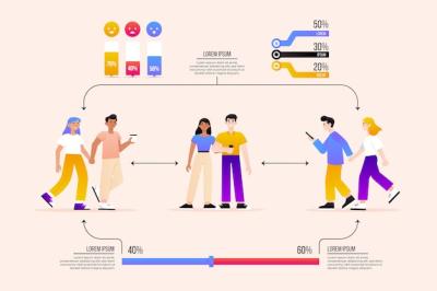 Gradient Connecting People Infographic – Free Download