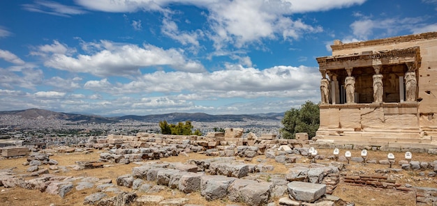 Athens Greece Erechtheion with Caryatid Porch on Acropolis Hill Under a Blue Sky – Free Stock Photo, Download for Free