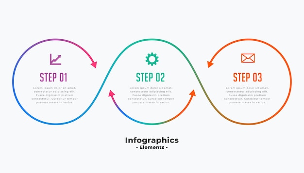 Three Steps Business Infographic Template – Free Download