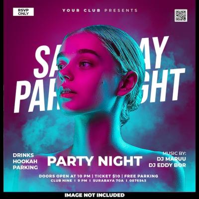 Party Night Social Media Template Design – Free Download