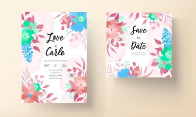 Stunning Floral Wedding Invitation Card – Free Download