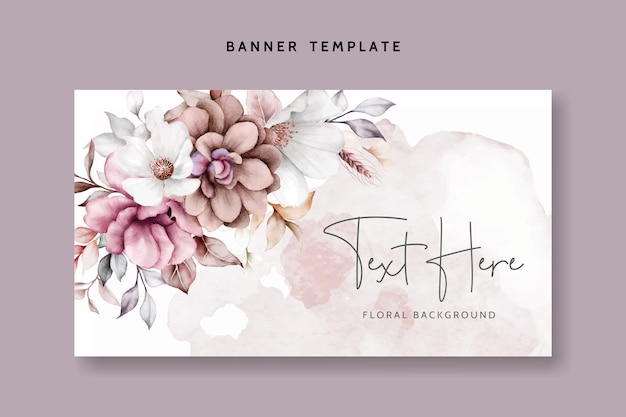 Beautiful Watercolor Floral and Leaf Background for Banner and Frame – Free Download