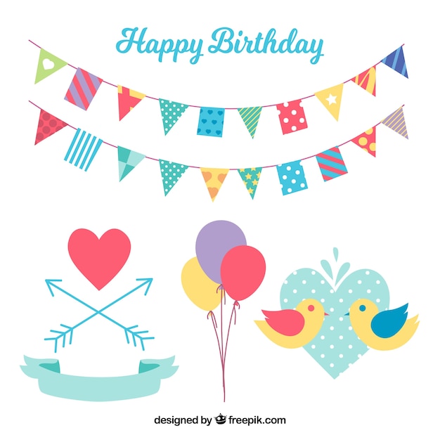 Birthday Decorative Elements – Free Download for Stock Photo