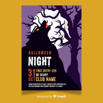 Halloween Night Party Flyer Template – Free Download