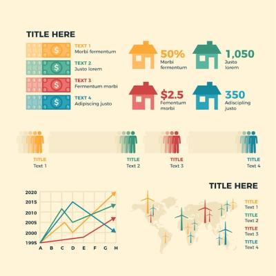 Retro Color Flat Design Infographic – Free Download