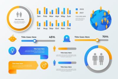 Gradient Demographic Chart Infographic – Free Download