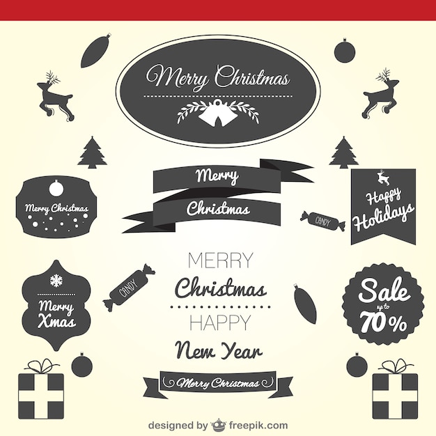 Christmas Holidays Badges Pack – Free Download