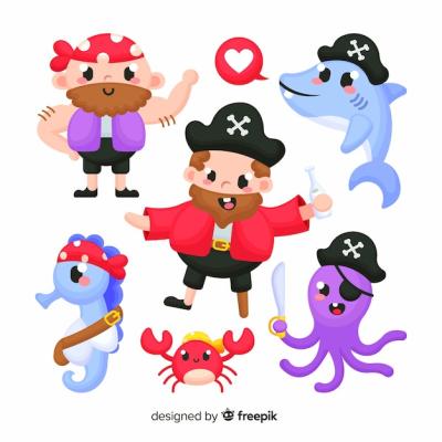 Marine Life Character Collection – Free Download