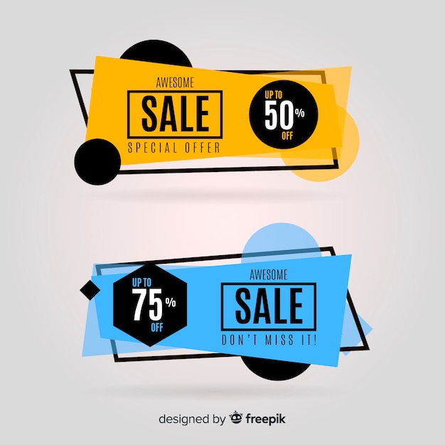 Geometric Sale Banners – Free Download of Vector Templates