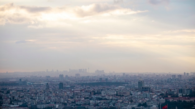 Stunning Views of Istanbul’s Skyline Under Cloudy Skies – Free Download