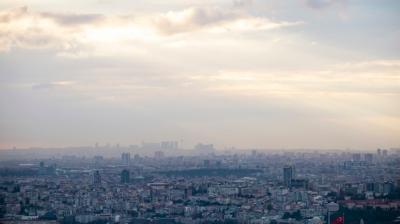 Stunning Views of Istanbul’s Skyline Under Cloudy Skies – Free Download