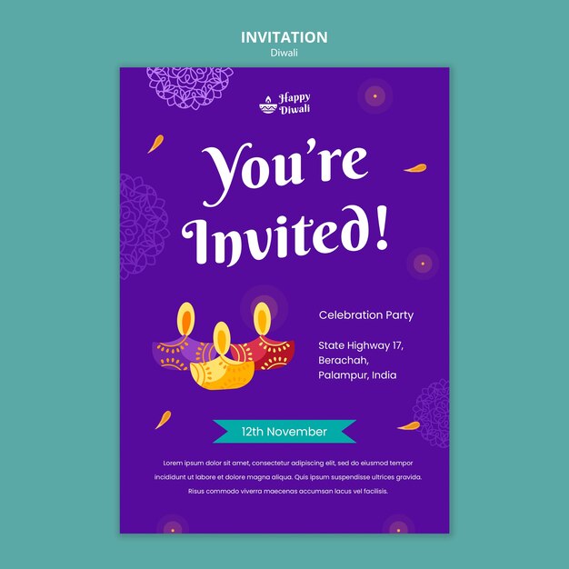 Festival of Lights Celebration Invitation Template – Free Download