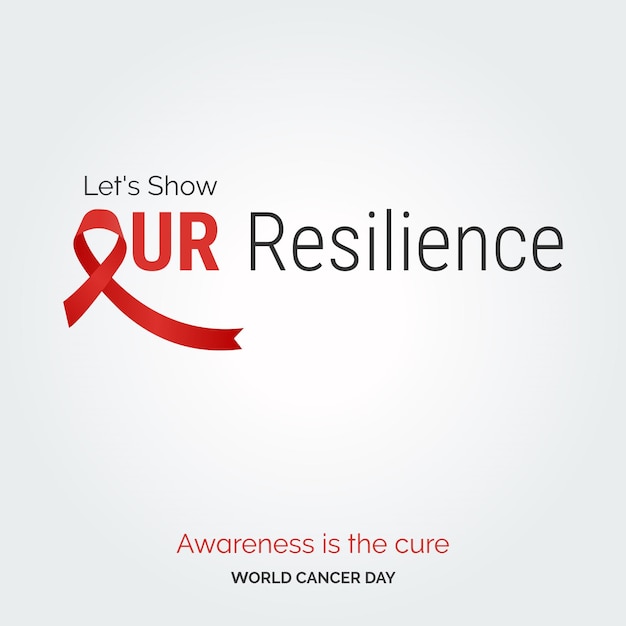 Resilience Ribbon Typography for World Cancer Day – Free Download