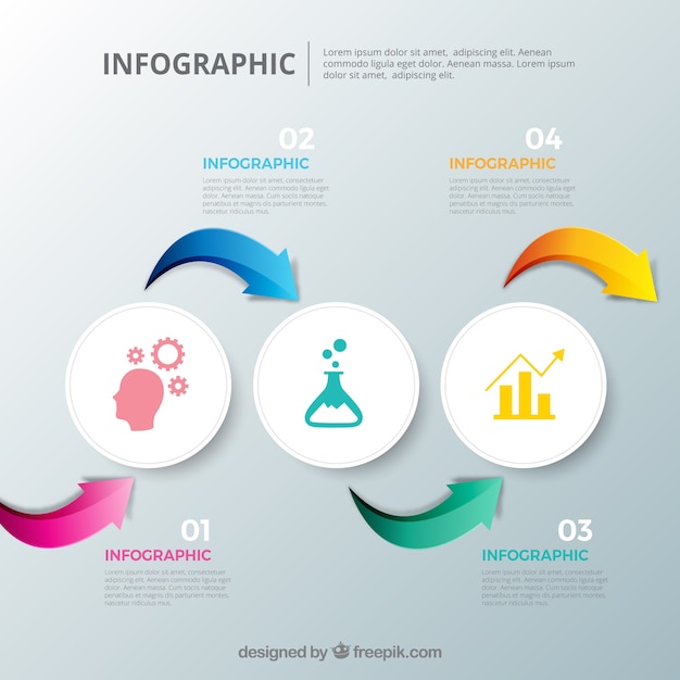 Colorful Infographic Steps Collection – Free Download