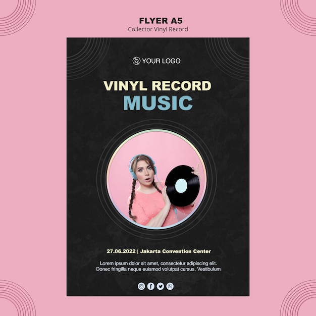 Vinyl Record Poster Template – Download Free Stock Photo