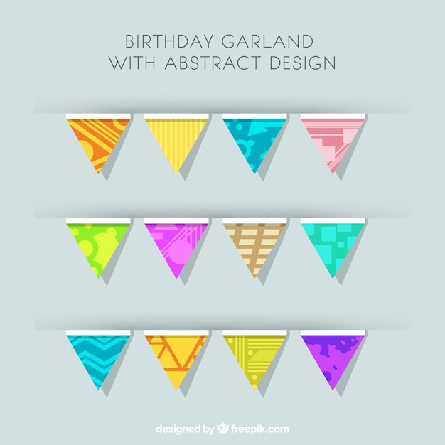 Abstract Birthday Garlands Vector Templates – Free Download