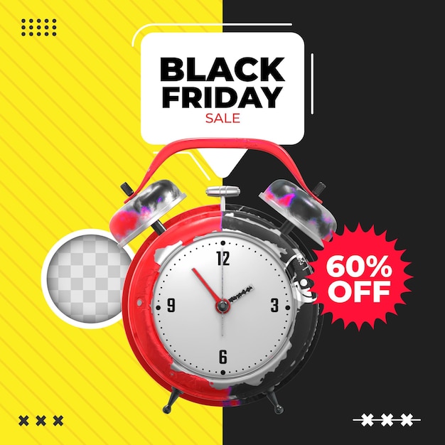 Black Friday Template – 3D Rendering for Creative Projects | Free Download