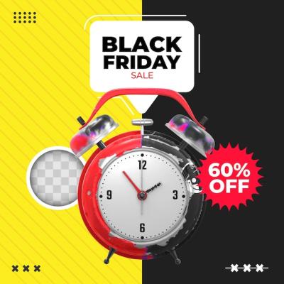 Black Friday Template – 3D Rendering for Creative Projects | Free Download