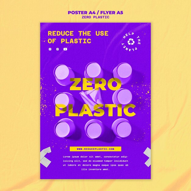 Zero Plastic Poster Design Template – Free Download