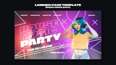 House Music Party Template Design – Free Download