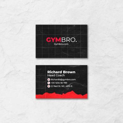 Dual Tone Fitness Horizontal Business Card Template – Free Download