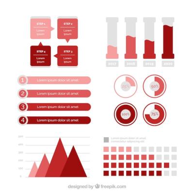 Red Infographic Elements Collection – Free Download