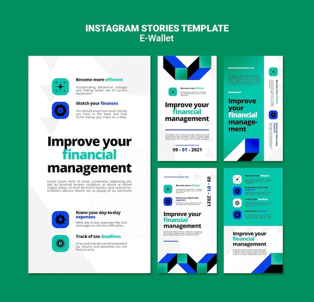 Modern E-Wallet Social Media Stories Set – Free Download