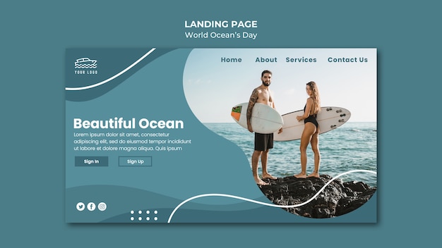 World Ocean’s Day Landing Page Template – Free Download