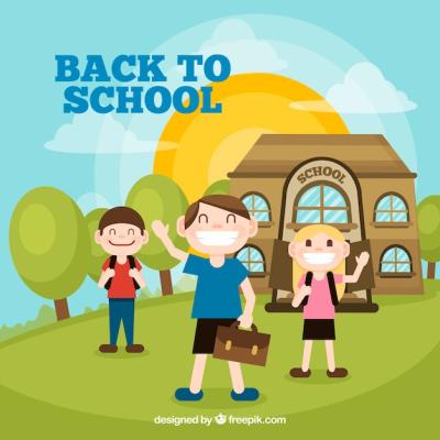 Funny Kids Back to School Design – Free Download