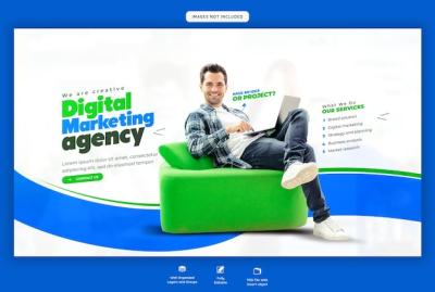 Corporate Web Banner Template for Digital Marketing Agencies – Free Download