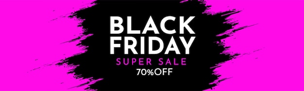 Modern Black Friday Website Banner featuring Abstract Brush Stroke – Free Download