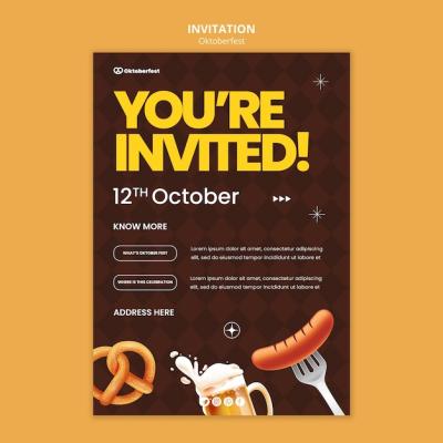 Invitation Template for Oktoberfest Beer Festival Celebration – Free Download