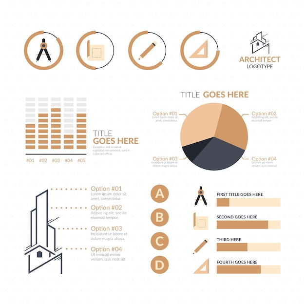 Flat Architect Service Infographic Template – Free Download