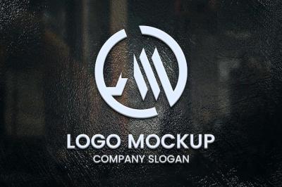 Black Glass 3D Logo Mockup – Free Download