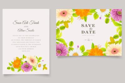 Floral Design Wedding Invitation Card – Free to Download