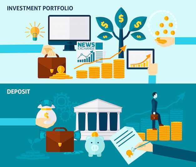 Investment Flat Banner Set – Free Stock Photos for Download