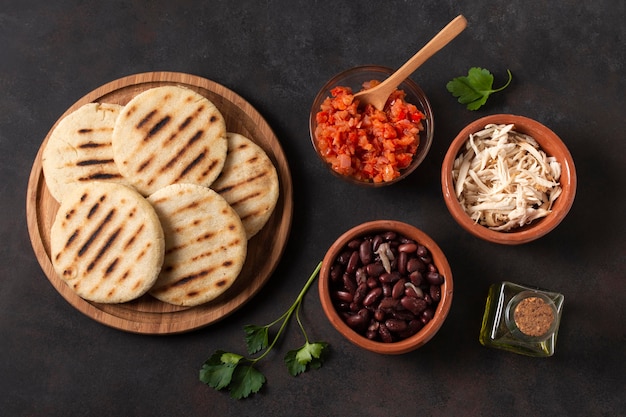 Arepas Flat Lay with Filling – Free Stock Photo for Download