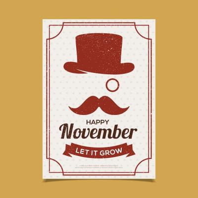 Vintage Style Happy Movember Brochure – Free Download