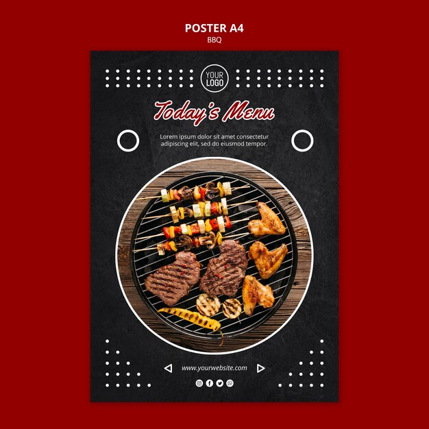 BBQ Concept Poster Template – Free Download