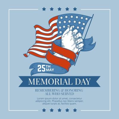 Hand Drawn USA Memorial Day Illustration – Free Download