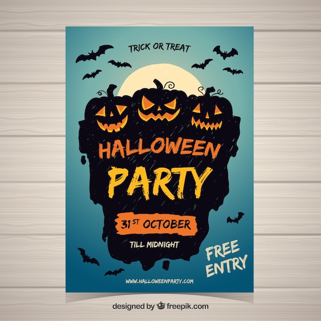 Creative Halloween Party Poster Vector Template – Free Download