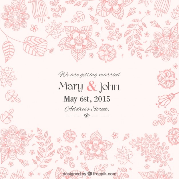 Beautiful Floral Wedding Invitation – Free Download