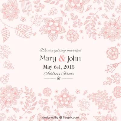 Beautiful Floral Wedding Invitation – Free Download